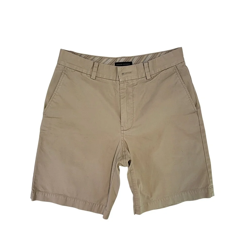Banana Republic‎ Mens Khaki Chino Shorts Size 30 Flat Front Casual Summer